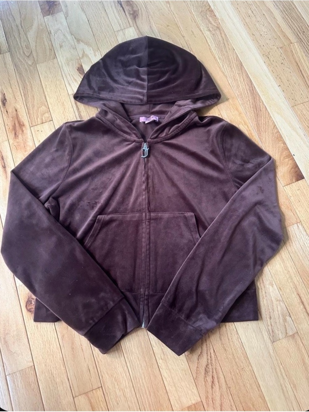Juicy Couture Brown Hooded Zip-Up Jacket for Kids